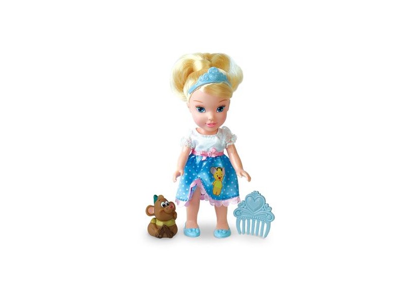 Boneca Princesas Disney Minha Primeira Princesa Pequena com Pet Cinderela Mimo