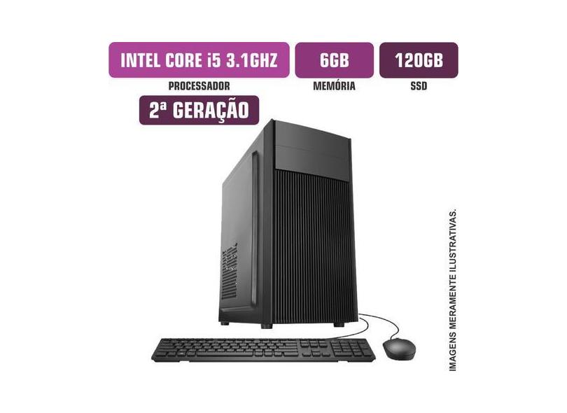 Computador Flex Computer Intel Core I5-2400S 6Gb Ssd 120Gb Com Kit Win