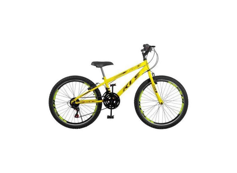 Bicicleta Aro 24 Kls Sport Gold Freio V-Brake Mtb 21 Marchas, Amarelo 