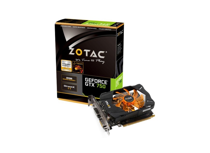 Placa de Video NVIDIA GeForce TX 750 2 GB DDR5 128 Bits Zotac ZT-70704-10M