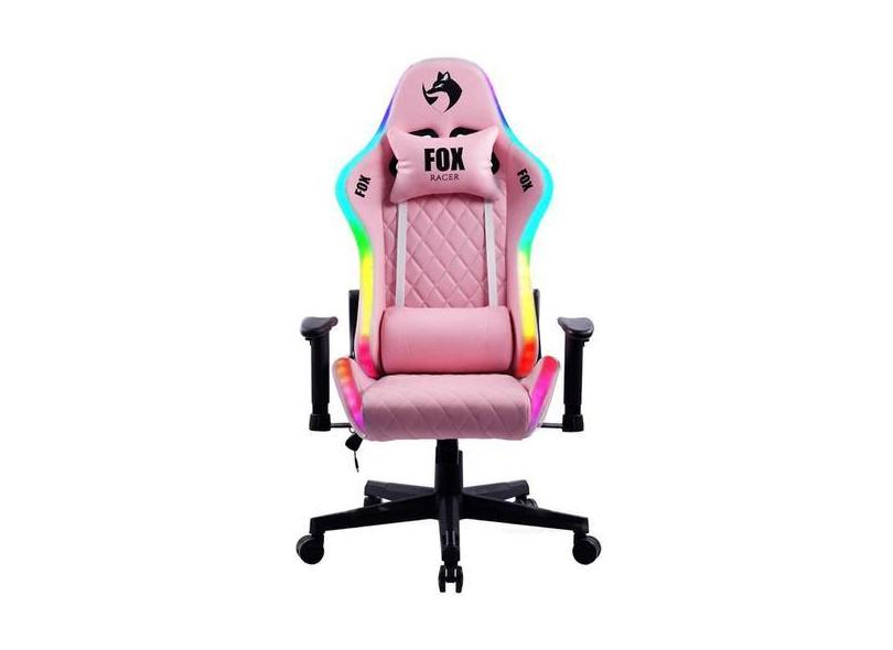 Cadeira Gamer Fox Com Iluminação Rgb Apoio Ajustavel Rosa