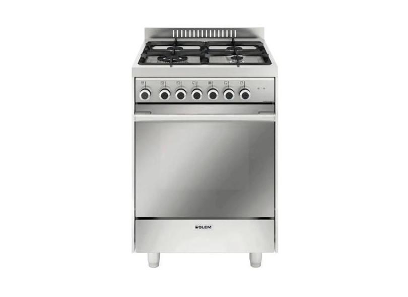 Fogão glem a gás 4 queimadores 60cm com forno elétrico 70 litros em aç