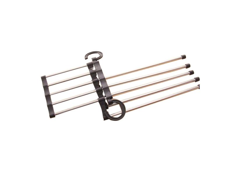 Rack de calça de aço inoxidável cinco em um Magic Rack de calça ...