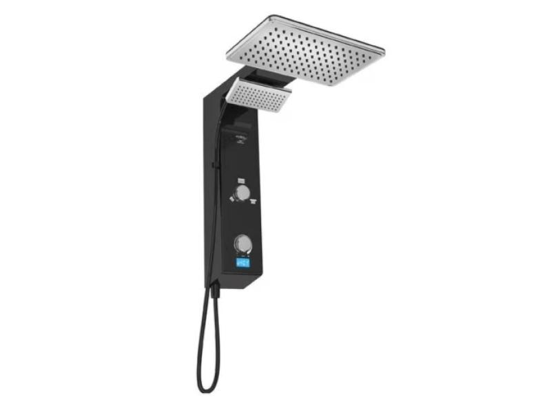 Chuveiro Eletrônico Digital Ducha de Parede Hydra Falls Power Preto E Cromo 5500W 110V