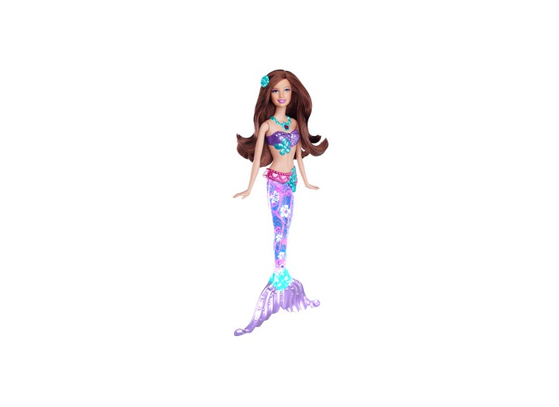 Boneca Barbie Sereia com Luzes Morena Mattel