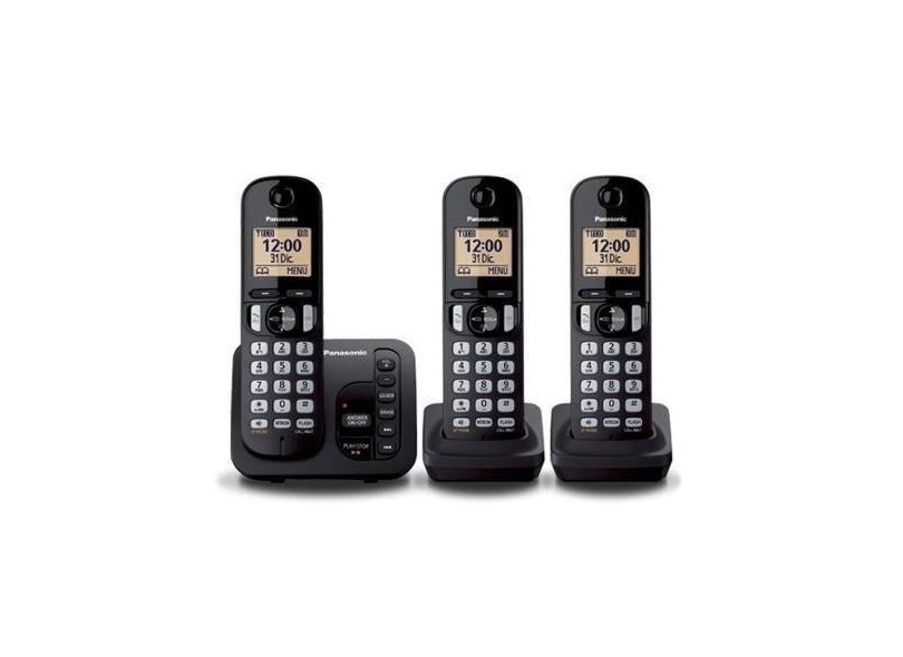 Telefone sem Fio Panasonic com 2 Ramais Secretaria Eletrônica KX-TGC223
