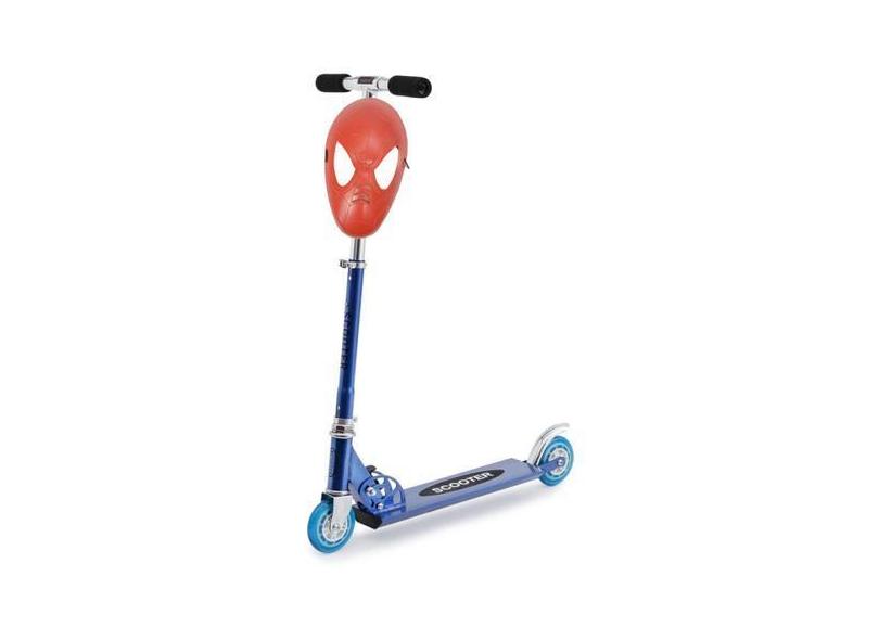 Patinete Infantil Ajustável Dobrável + Máscara Homem Aranha - DM Toys