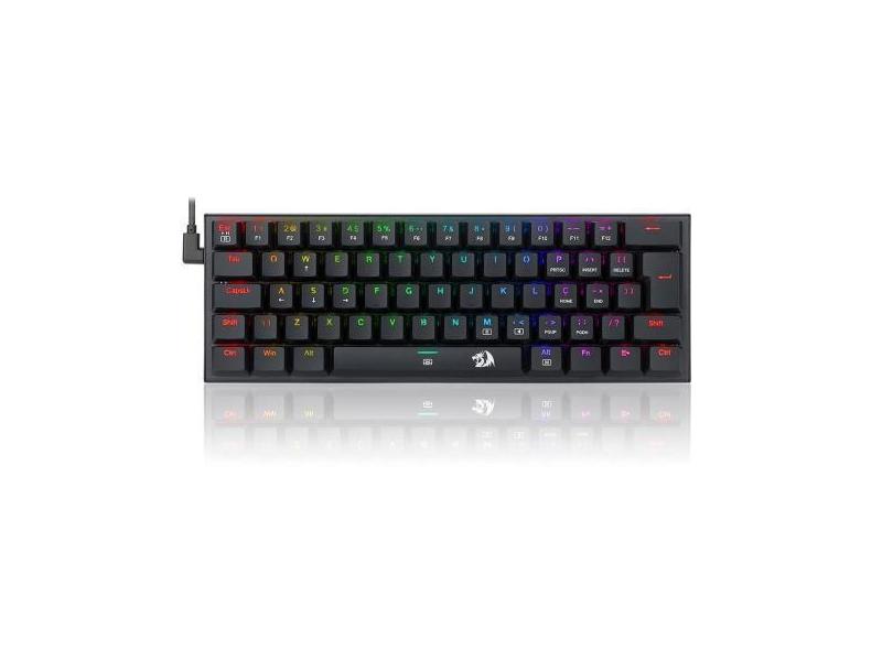 Teclado Mecânico Gamer Redragon Anivia, rgb, Switch Blue, ABNT2, Preto