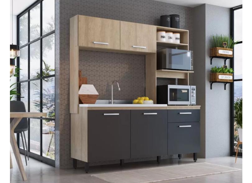 Cozinha Compacta 1 Gaveta 5 Portas para Micro-ondas / Forno sem Tampo Gabriela GA1800 Delmarco