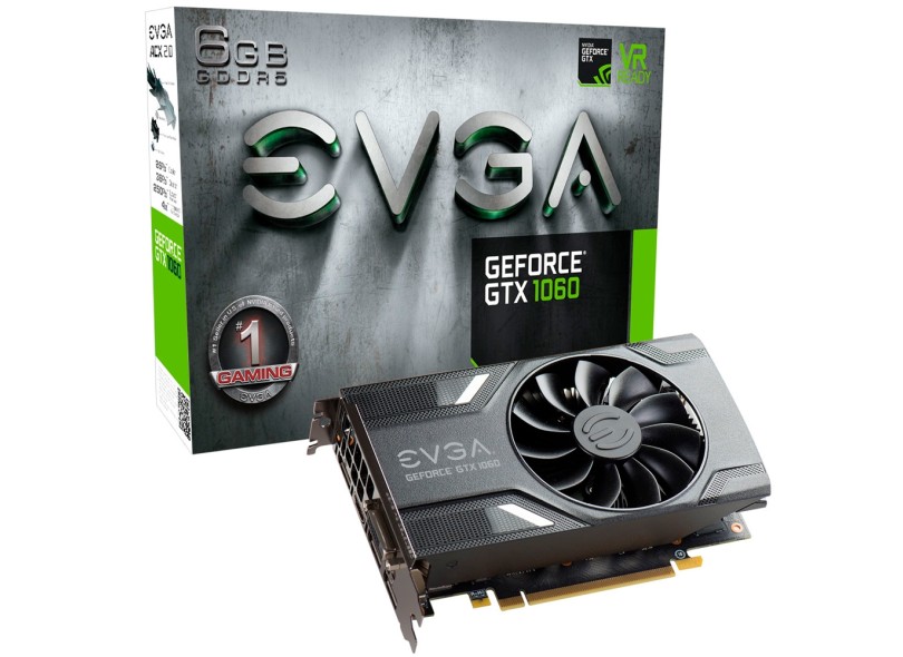 Placa de Video NVIDIA GeForce GTX 1060 6 GB GDDR5 192 Bits EVGA 06G-P4-6161-KR