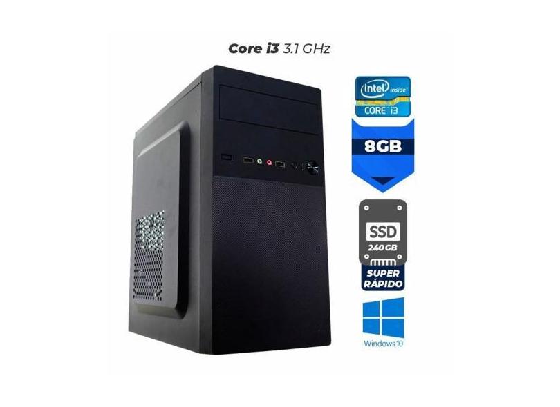 Computador Elo Intel Core I3 3,1Ghz 8Gb Ram Hd Ssd 240Gb Super Rápido
