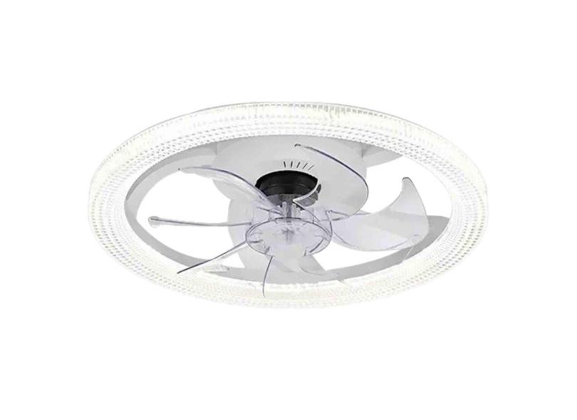 Ventilador Lustre Lampada de Teto Luxo Grande Led Ajustavel Controle 3 em 1 Quarto Casa Apartamento Sala de Estar Branco Frio Quente Silencioso