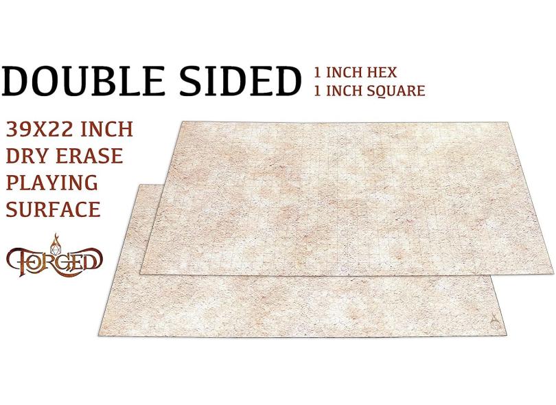 Forged Dice Co. Dry Erase Battle Board with Grid and Hex Map Pattern ...