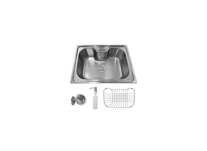 Cuba Pia Gourmet Luxo Prizi Aço Inox 304 42x60cm Kit Completo Sb6042