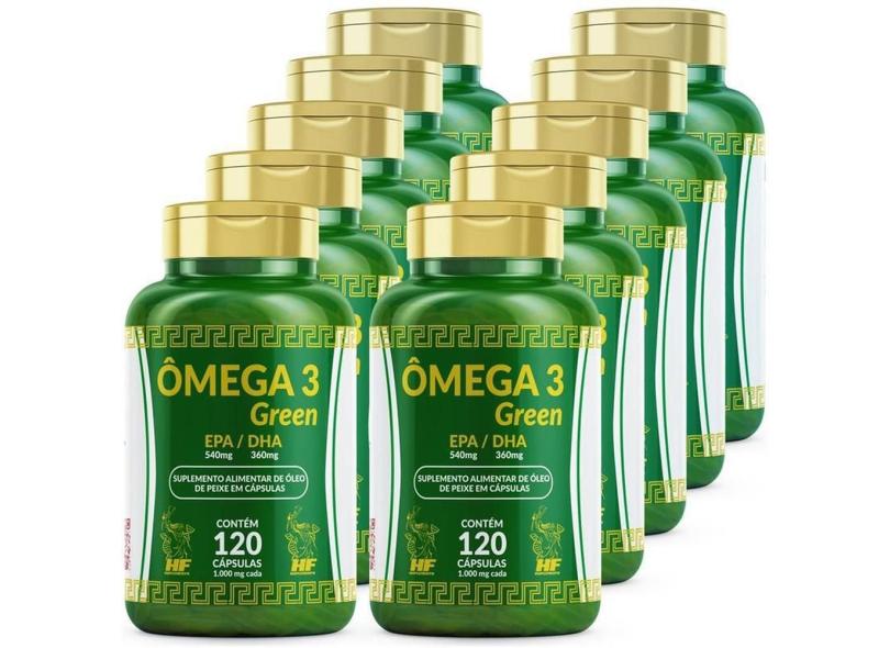 Kit 10 Omega 3 Oleo Peixe 1000Mg 120 cápsulas