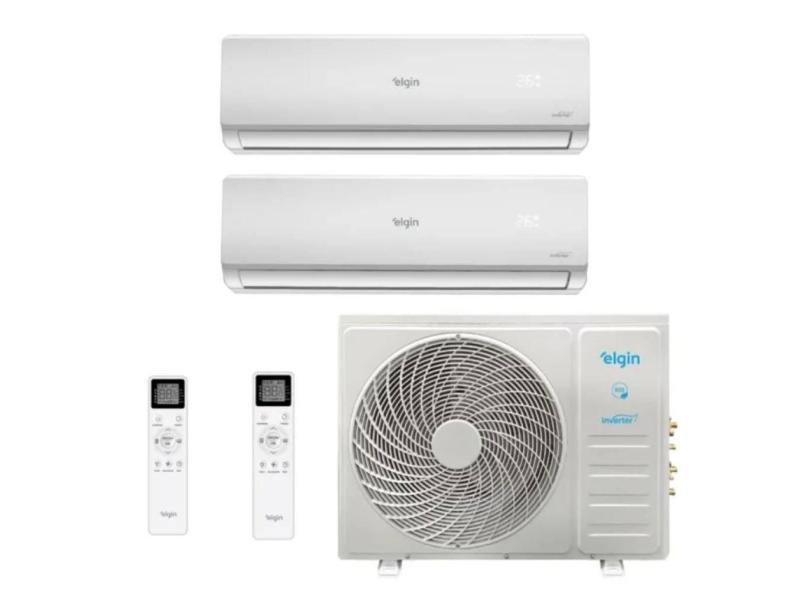 AR Condicionado Bi-Split Inverter Elgin 18.000 Btus Quente e Frio 220v (2X Evap HW 09.000) Plus R-32 Wi-Fi