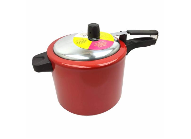 Panela De Pressão Com Válvula De Segurança Aluminio Fechamento Externo 4,5 Litros Vermelha