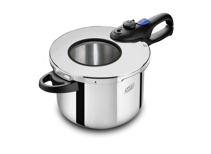 Panela De Pressão Em Aço Inox Premium Com Visor 6L -  Mta