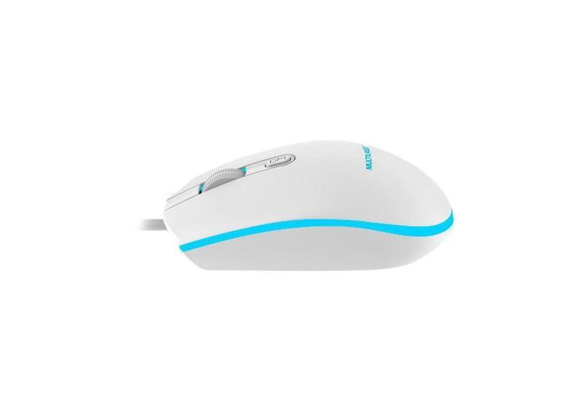 Mouse Gamer Multilaser Laser 2400DPI 4 Botões - MO299 Branco Original
