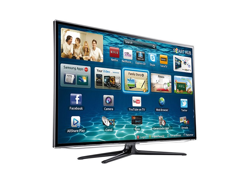 TV LED 55" Samsung 3D Full HD Conversor Digital Integrado UN55ES6100