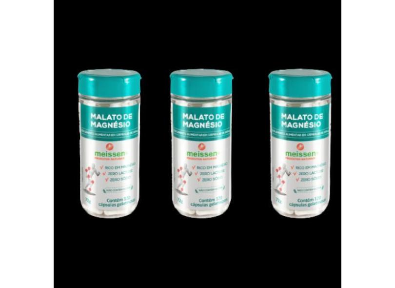 Kit 3 X Malato De Magnésio 500Mg Meissen 120 Cápsulas Cada