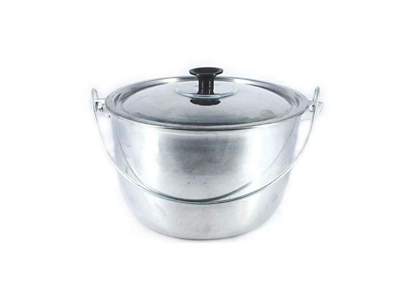 Caldeirão De Alumínio Polido Alça Galvanizada 18Cm