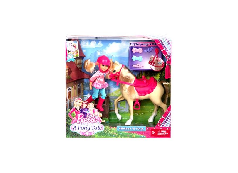 Boneca Barbie Chelsea e Pônei Mattel