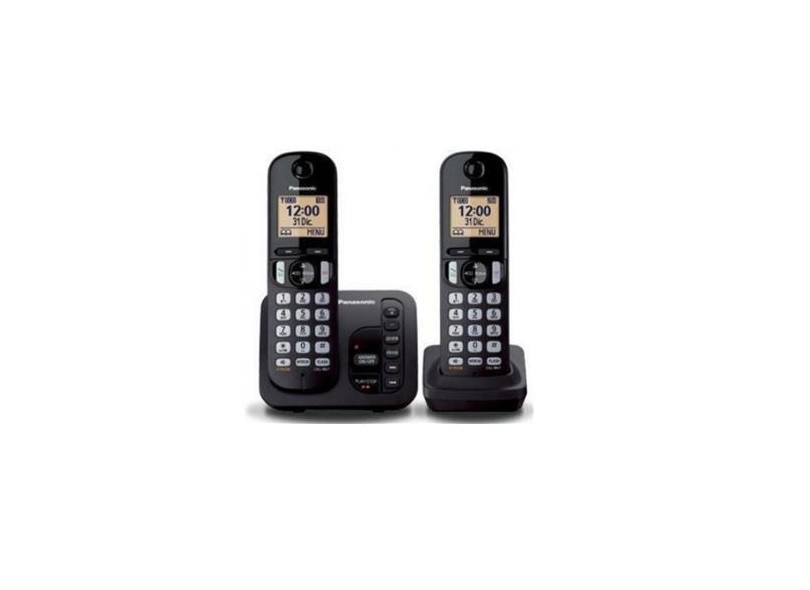 Telefone sem Fio Panasonic com 1 Ramal Secretaria Eletrônica KX-TGC222