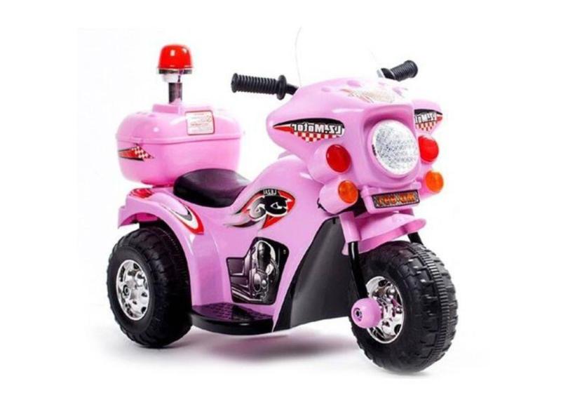 Mini Moto Elétrica Infantil Rosa 7,5V Triciclo Infantil