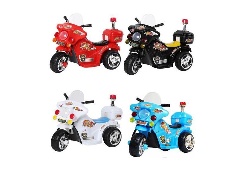 Mini Moto Elétrica Policia Infantil Importway 6V Até 17 Kg Com Luz E S