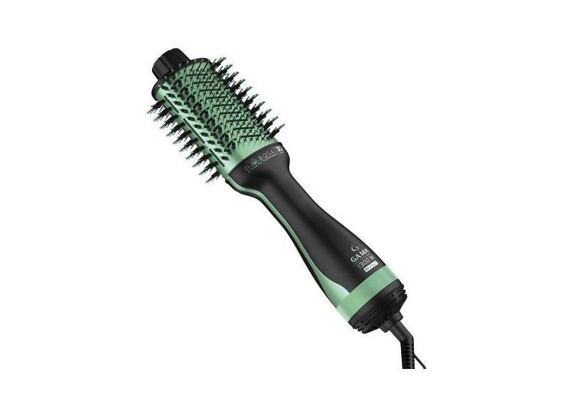 Escova Secadora Gama Babosa Brush 3D  1300W, Essencial Oil, Preto/Verd