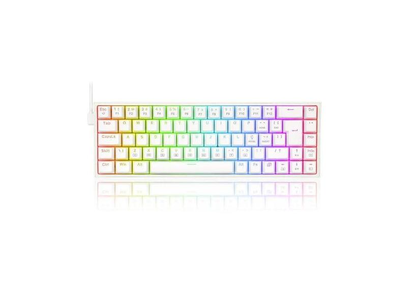Teclado Gamer Redragon Castor Rgb K631W Switch Brown Branco