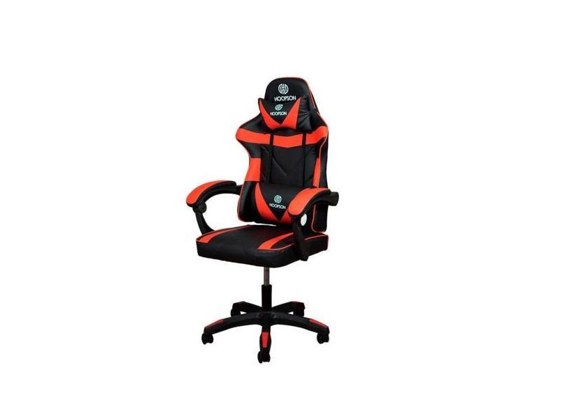 Cadeira Gamer Giratória Ajustável Preto / Vermelho Hoopson