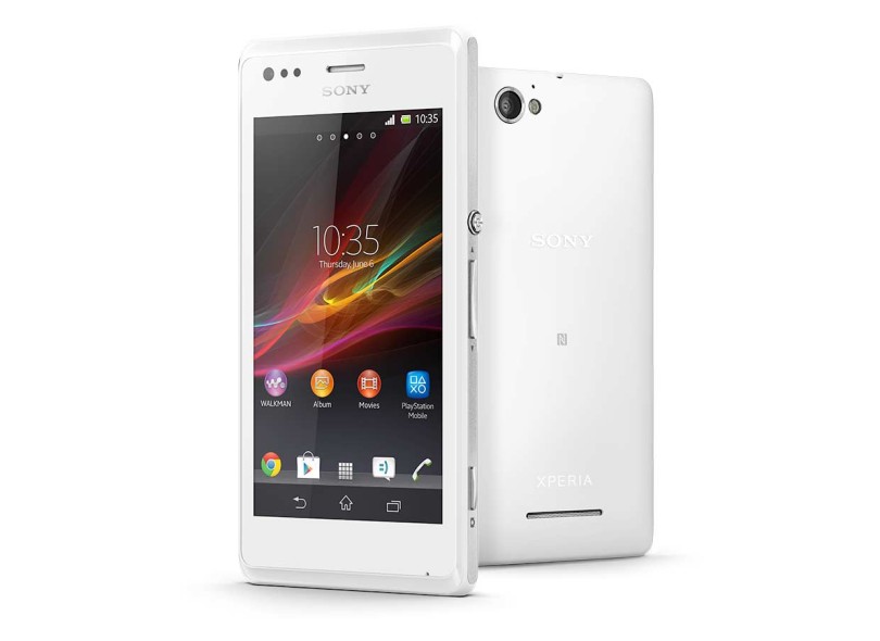 Smartphone Sony Xperia M C2004 Câmera 5,0 MP Desbloqueado 4 GB Android 4.1 (Jelly Bean) 2 Chips 3G Wi-Fi