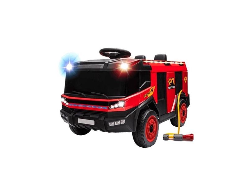 Carrinho Caminhão Elétrico Infantil de Bombeiros com Mangueira Sons e Luzes 12v Zippy Toys