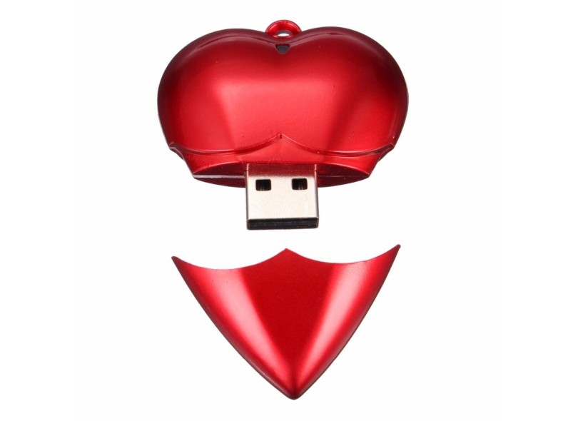 Pen Drive Importado 2 GB USB 2.0 Colar Pingente Mini Coração