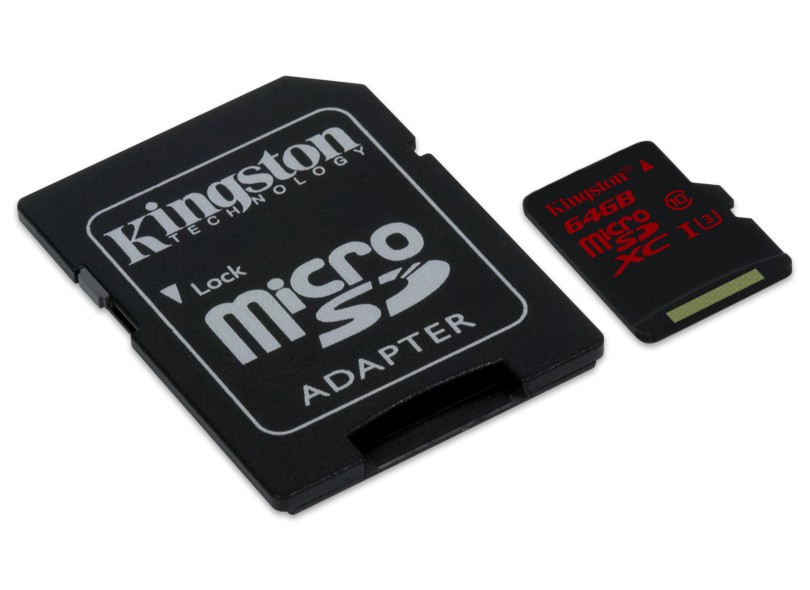 Cartão de Memória Micro SDXC com Adaptador Kingston 64 GB SDCA3/64GB
