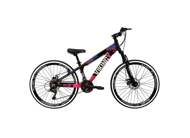 Bicicleta Aro 26 Vikingx Tuff 21v Câmbios Shimano X25 X-25 Freeride DH Aros Vmaxx Freio a Disco-Unissex