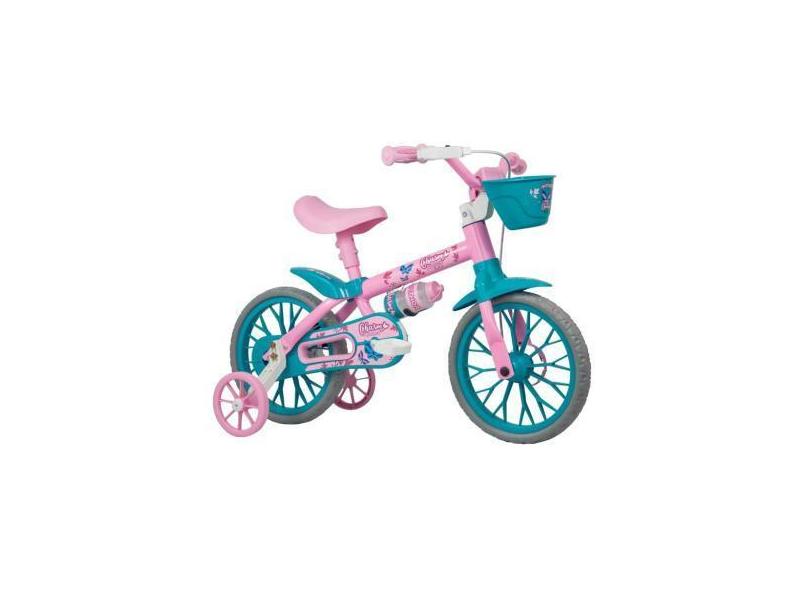 Bicicleta Aro 12 Charm Nathor Azul E Rosa
