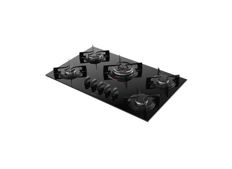 Cooktop 5B U Top Com Mesa De Vidro Atlas Preto Bivolt, Bivolt