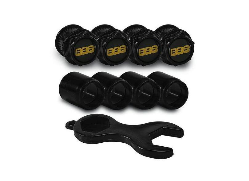 Bicos Capa de Válvula Preto Pneu BBS Preto com Dourado - DCAPS