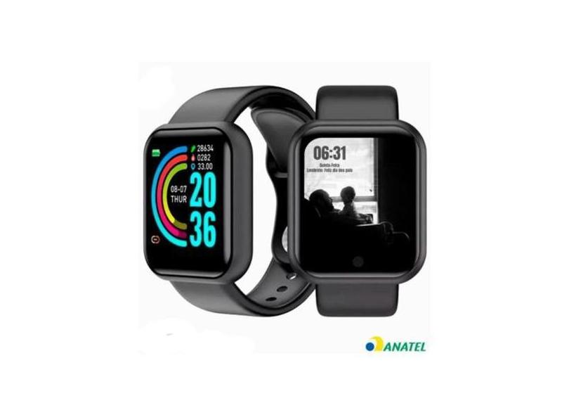 Relógio Smartwatch Inteligente Y68 D20 Android iOS Bluetooth - Preto -
