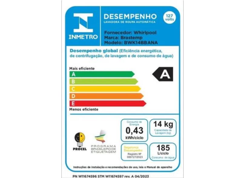 Lavadora Brastemp 14kg BWK14BB