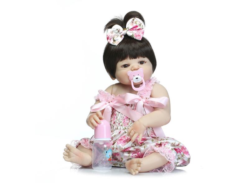 Bebe Reborn Menina 100% Silicone 55 Cm - Produto No Brasil