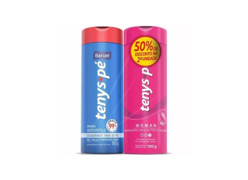 Kit 2 talcos Tenys pé 100gr Baruel tênis pé