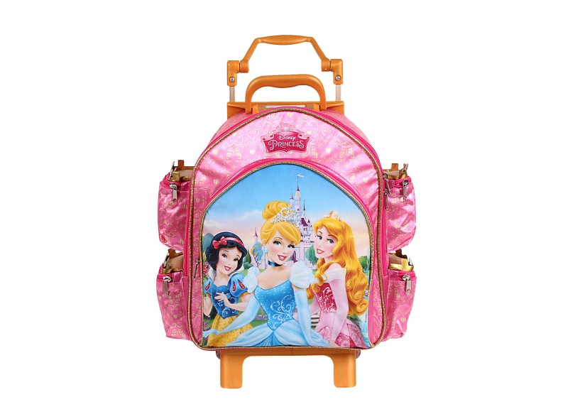 Mochila com Rodinhas Escolar Dermiwil Princesas da Disney Castelo 3D M 60395