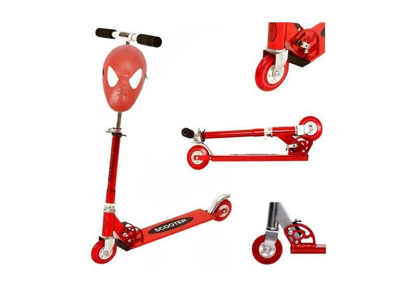 Patinete Radical Infantil Ajustável Dm Toys + Máscara Spider