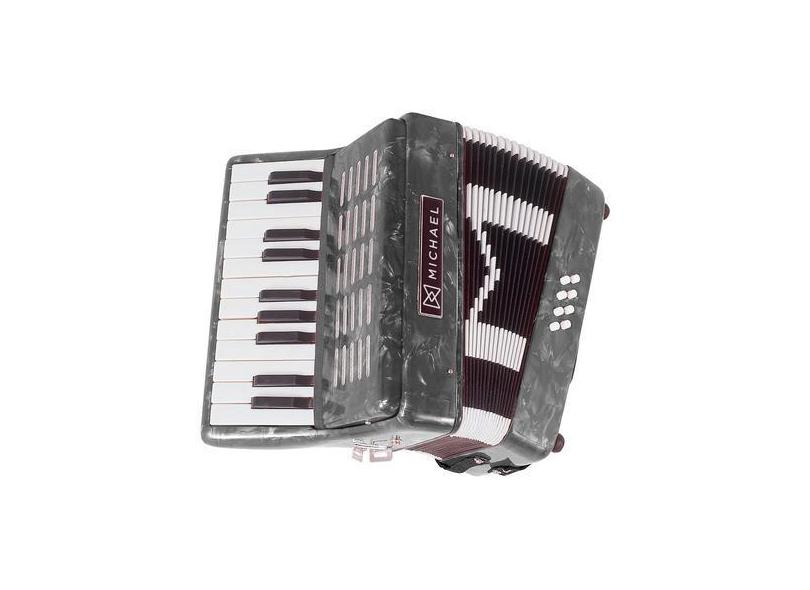 Acordeon Michael 8Bx Acm0822 22K Pbk Preto Rajado