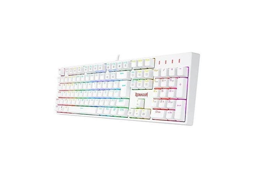 Teclado Redragon SURARA Pro RGB Branco (Switch Óptico Azul) K582W-RGB-PRO (PT-BLUE)