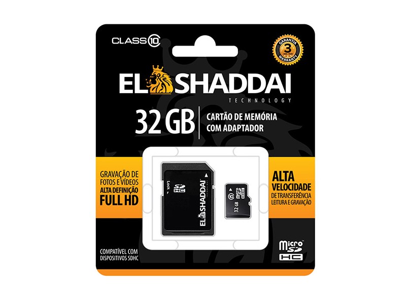 Cartão de Memória Micro SDHC com Adaptador El Shaddai 32 GB 61443
